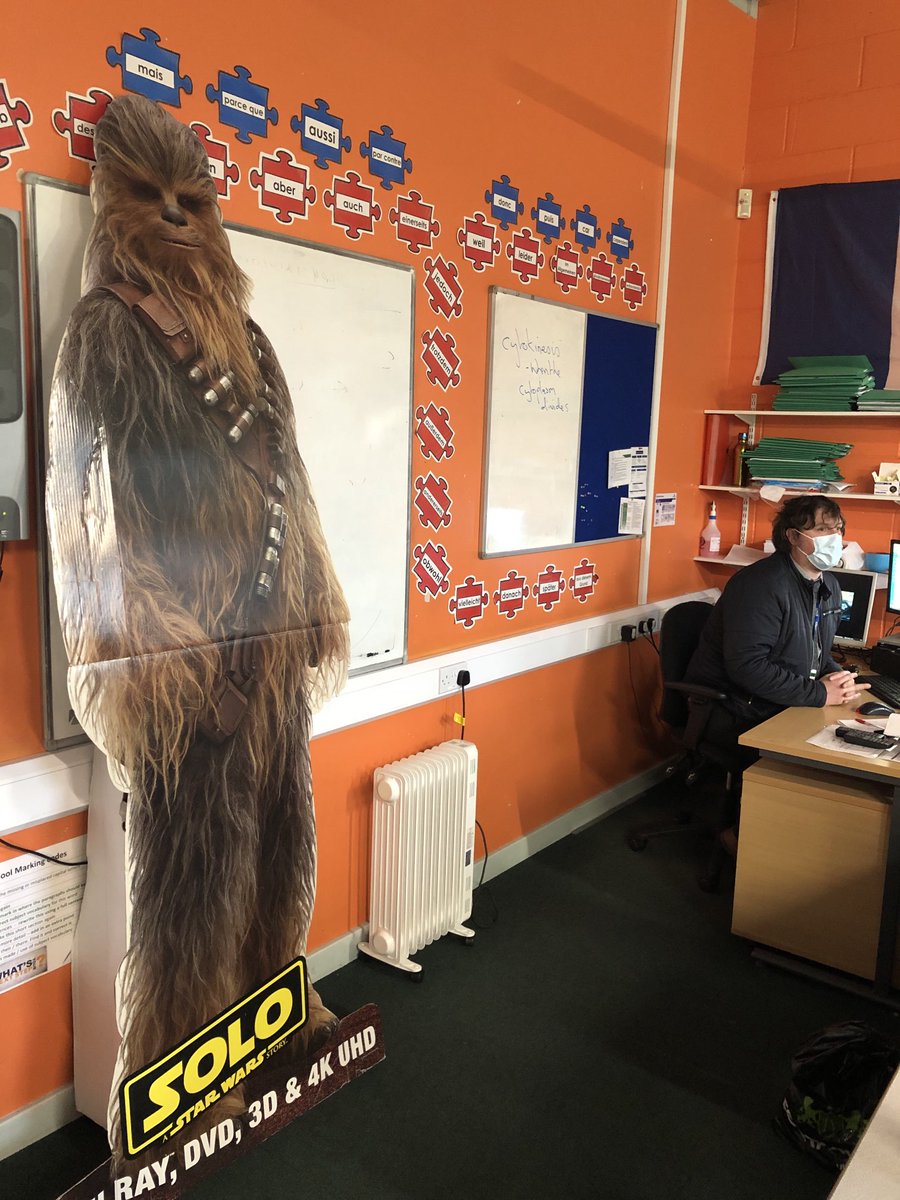 SandbachSchool's tweet photo. Chewbacca makes an appearance in Mr Mannion’s Year 10 English lesson. #LetTheForceBeWithYou https://t.co/t4zl3Kjg78