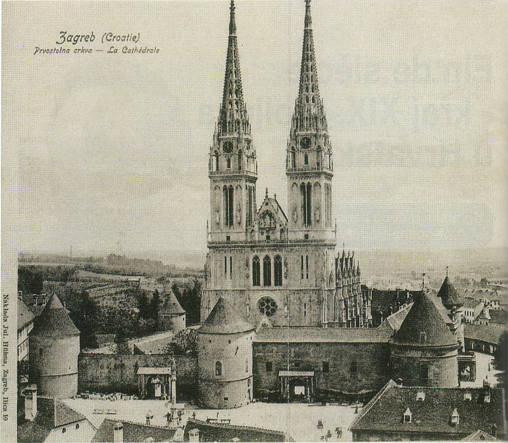 Too bad that the front wall (&amp; one of the towers) of the Zagreb Cathedral had been demolished. 

However, the rest of the walls &amp; towers are still there. 

A fine example of Renaissance-style fortifications