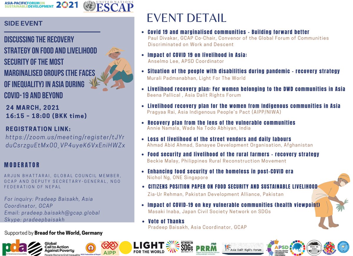 GCAP along with other CSO members will organise an official side event at the 8th Asia Pacific Forum for Sustainable Development (APFSD) on March 24, 4.15-6.00 pm BKK time. We invite you to join us and contribute to the discussion! Please register here: zoom.us/meeting/regist…