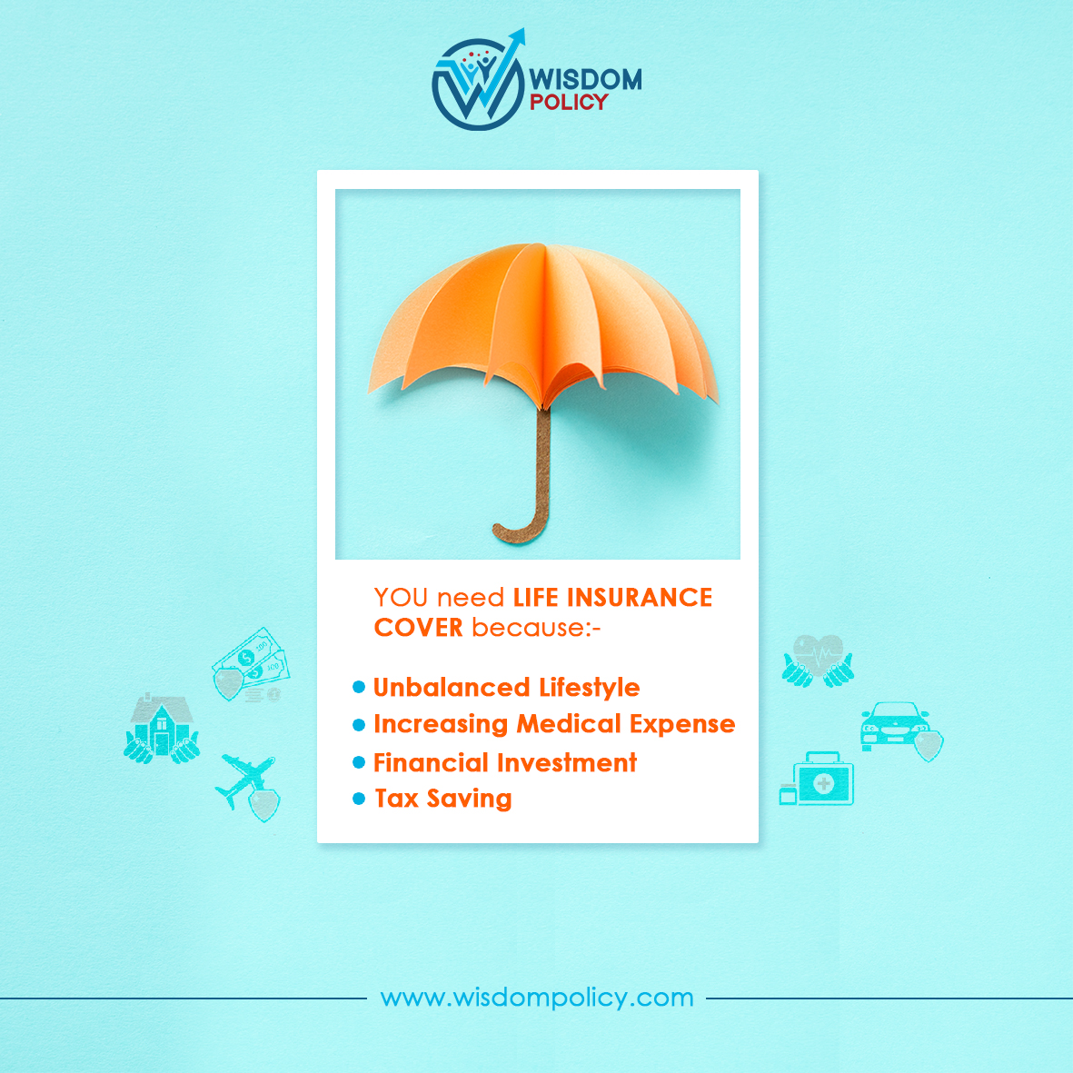 WisdomPolicy's tweet photo. Insurance is just a product to make savings on tax, but it is financial protection that allows you to focus on life and recovery in case you meet with a mishap that would result in accidental death/ permanent disability. #bestinsurancepolicy online.

#wisdompolicy #insurance https://t.co/0hf0YjQTeQ