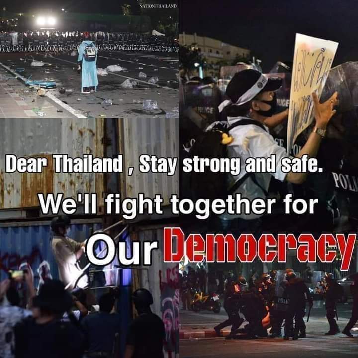 WahShinn's tweet photo. Dear #thailand 🇹🇭 , stay strong and safe . 💪 Let us fight together for Democracy. STRENGTH OF UNITY #MilkTeaAlliance #အာရှနွေဦးတော်လှန်ရေး #Mar22Coup #WhatsHappeningInThailand #WhatsHappeningInMyanmar #AsiaSpringRevolution
@freya_cole @BBCWorld @samanthabrett https://t.co/TQZ06JPMIt