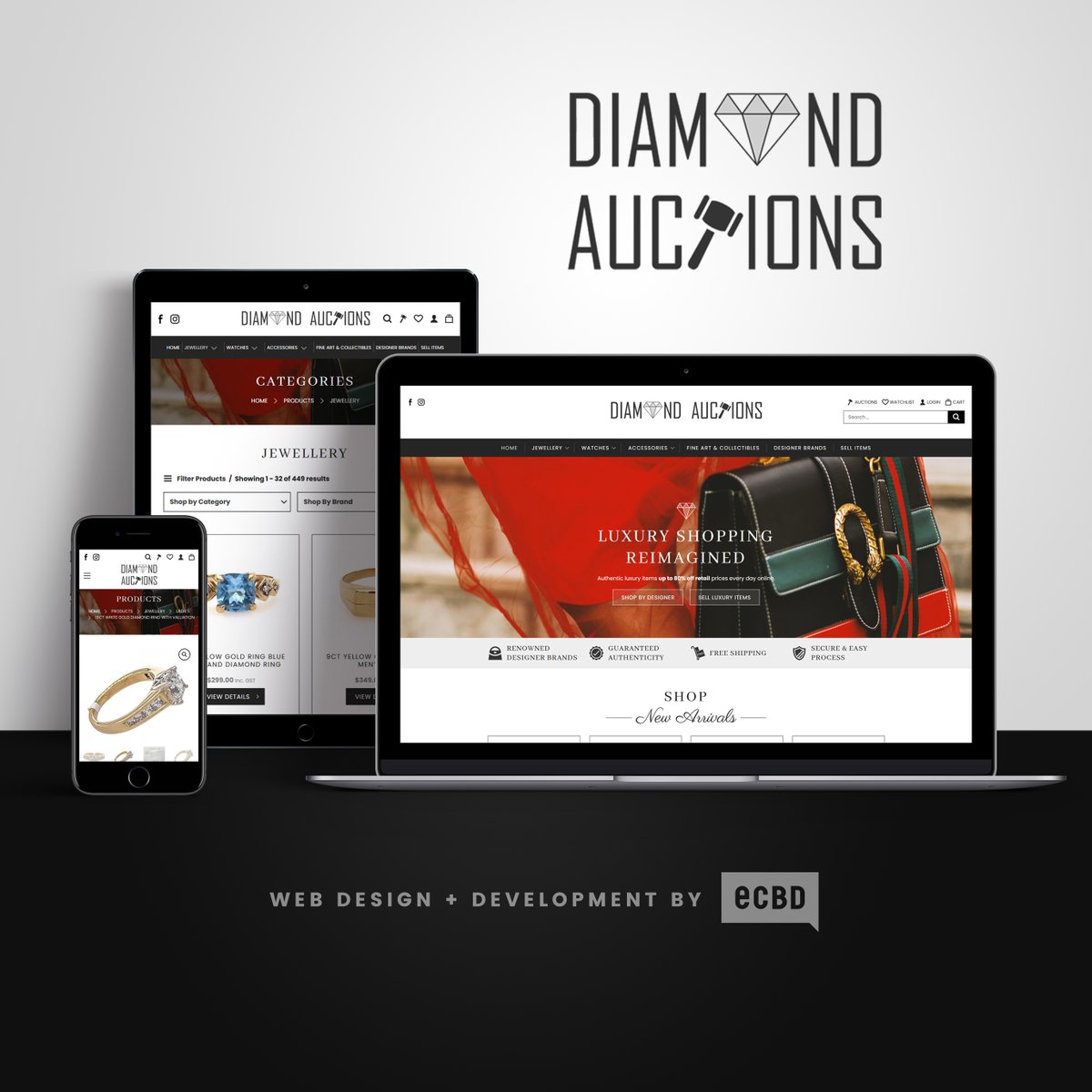 ecbd's tweet photo. We've heard it been said that diamonds are a girls best friend and here at eCBD we consider a bag from Givenchy just as friendly. 

Take a look at this super pretty, very luxe online store and auction site we recently finished up for Diamond Auctions.  https://t.co/W3ZIhDPAcu https://t.co/r07dvtRUOw