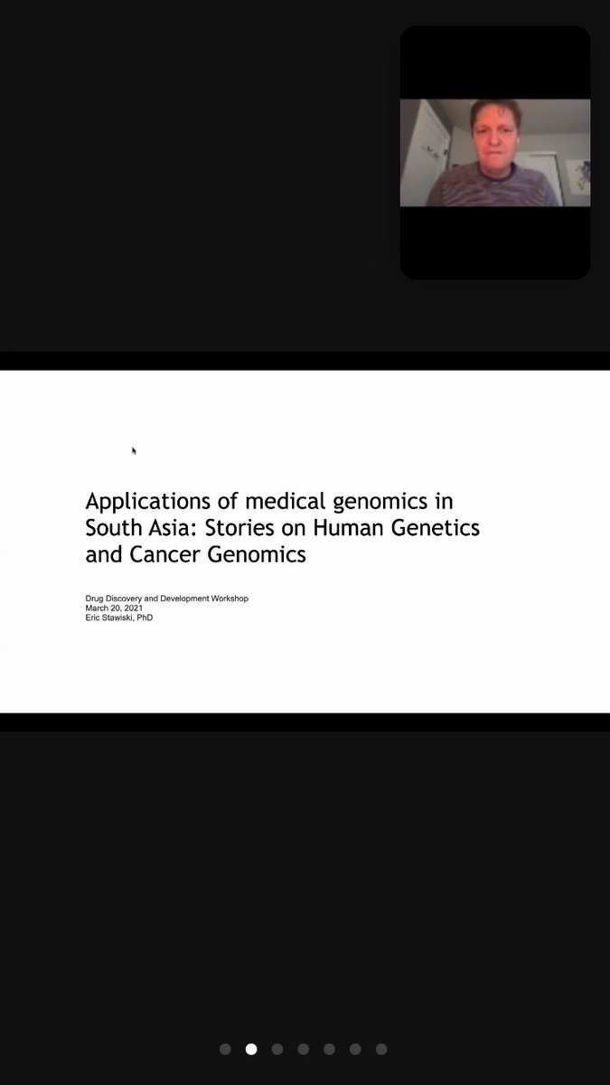 On Day 7, we got to know how vast are the applications of medical genomics in South Asia from Dr. Eric Stawiski. 

#DDDWorkshop #Medicalgenomics #Genomics @jacksonlab @NATCOPharmaLtd @Biofaba3 #sciencegurus #UOH