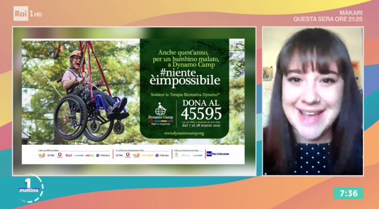 Unomattina's tweet photo. Per #Includerai, da oggi #22marzo fino al 28 marzo la Rai sostiene la raccolta fondi per @DynamoCamp la Fondazione Onlus che da sempre promuove il diritto alla felicità dei bambini affetti da patologie gravi e croniche. Sms al 45595. Segui la diretta su: https://t.co/BPA1bCPOM7 https://t.co/4fFlnWvQG4