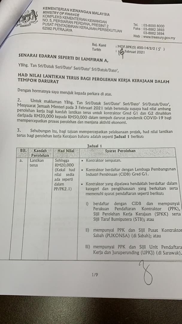 perkobf's tweet photo. isu Lantikan Terus bawah rm50k isu serius, ikut sahaja saranan perkobf agar diundikan!! mohon menteri dan kementerian ambil serius !! @MuhyiddinYassin @MOFmalaysia @tzafrul_aziz @PetraJayaMP @jpmgov_ @JKRMalaysia @AzminAli @Mustapa_Mohamed https://t.co/yrVnv6hs3S