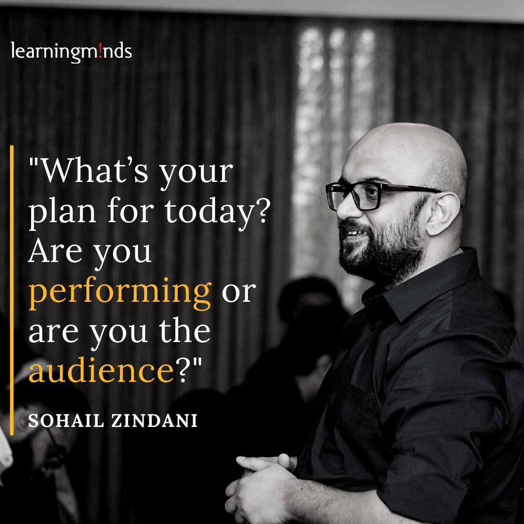 LMGonline's tweet photo. "What’s your plan for today? Are you performing or are you the audience?" - Sohail Zindani
#LearningMinds #MondayMotivation #Performance #MondayThoughts #LearningForLife #SohailZindani https://t.co/8biABM4qy1