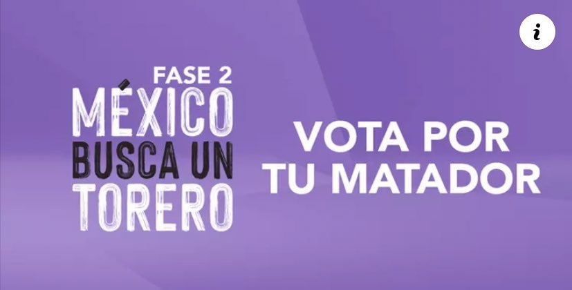 _Amtac's tweet photo. ¡A VOTAR!🗳👇🏻
Elige al sexto matador, que pasará a la Fase 3 de México Busca un Torero.

https://t.co/CDTyISi2rD https://t.co/tyFpj9BcMZ