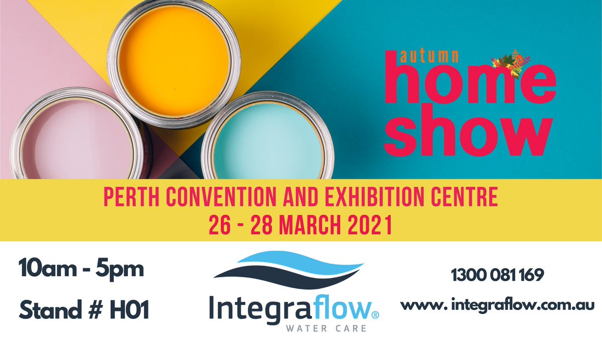 integraflow's tweet image. Come and visit us at the Perth Home Show this weekend!

26-28th March 2021
10am - 5pm
Stand # H01
Perth Convention &amp;amp; Exhibition Centre

DON&apos;T MISS OUT ON OUR EXCLUSIVE SHOW SPECIALS!

#EXPO #HOME #watertreatment #waterquality #waterfilter #health #borewater #cleanwater