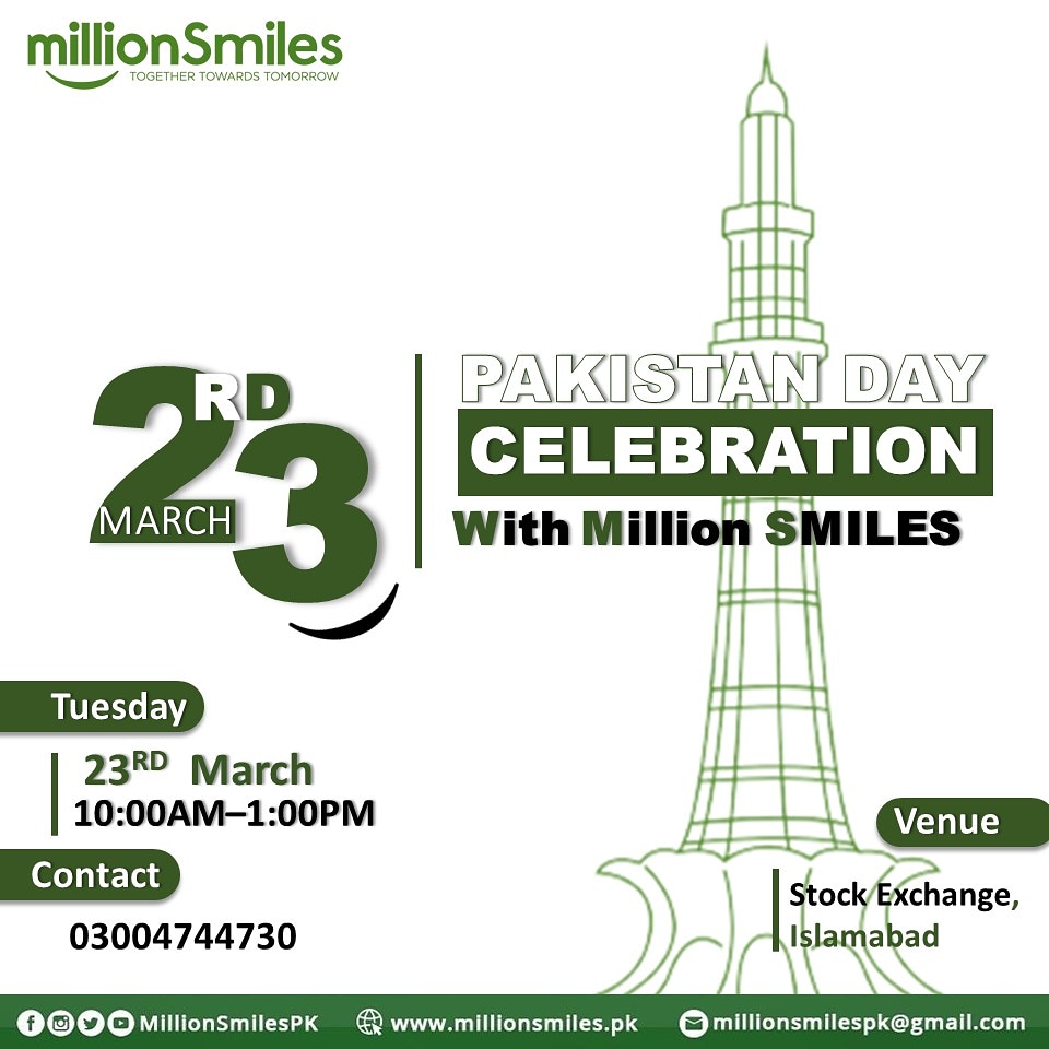 MillionSmilesPK's tweet photo. اب قرض ہے ہم پر مٹی کا 
اس منزل کا، اس دھرتی کا 
تقدیر کریں, تدبیر کریں 
آؤ وطن تعمیر کریں 

Pakistan Resolution day Celebration with a #MillionSmiles !

Our Team #TwinCities Celebrating 23rd March. 
 
ہر فرد ہے ملت کے مقدر کا ستارہ

Together, Towards a better Tomorrow. https://t.co/XYYMR6L2NA