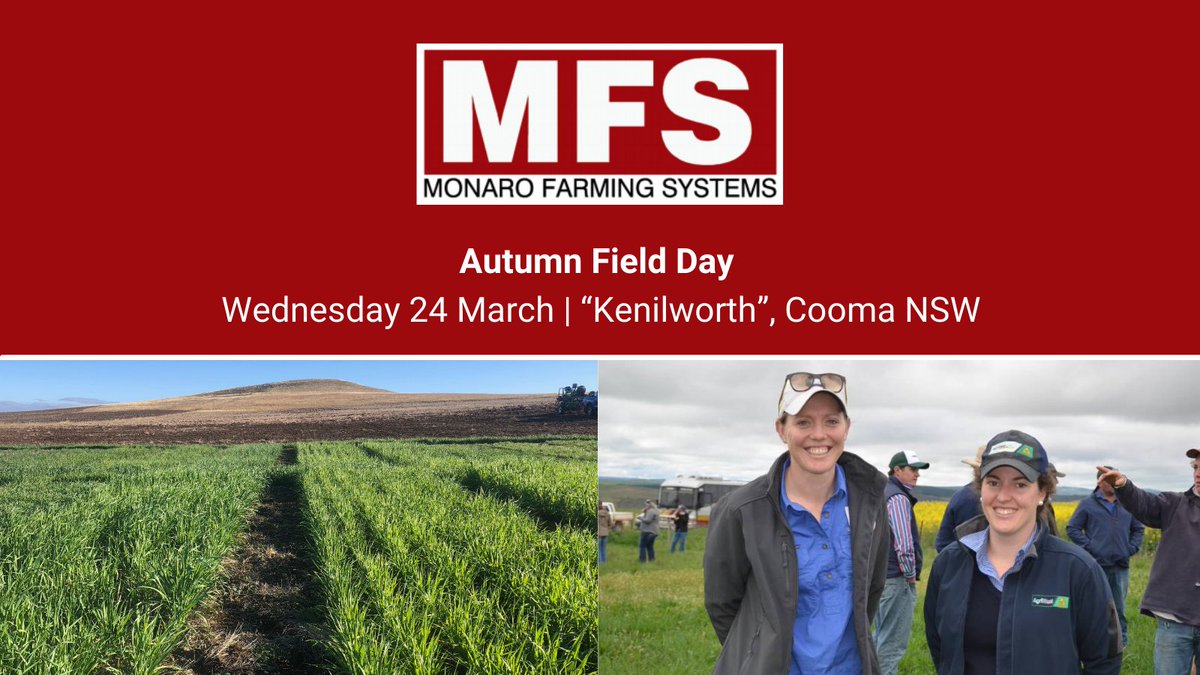 <a href="/UMSeeds/">UMS</a> is proud to support local farming groups like Monaro Farming Systems. Join <a href="/CharlotteSuth/">Charlotte Sutherland</a>, UMS Area Manager, this Wednesday at their Autumn Field Day. The event will be held on-farm at “Kenilworth” from 12:30pm. For more info &amp; to rsvp visit bit.ly/3lwkwaJ.
