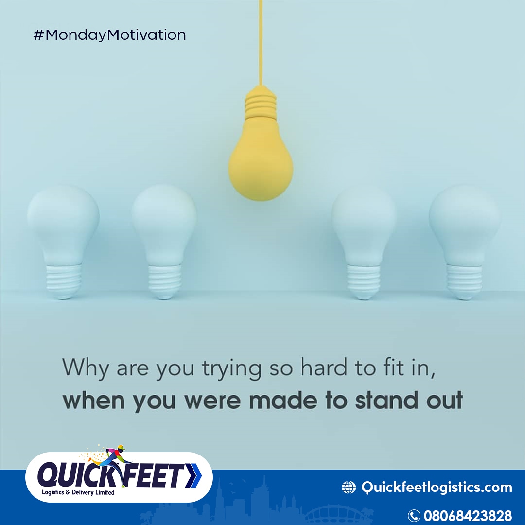 Quickfeetltd's tweet photo. Why are you trying so hard to fit in, when you were made to stand out!

#mondaymotivation
#quotes
#positivemindset https://t.co/6MGSjIabBV