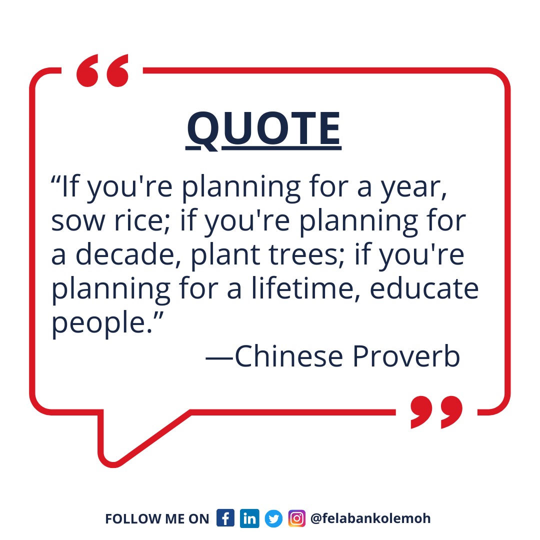 felabankolemoh's tweet photo. Education is an investment.
The best choice of stock to invest in, is people.
Go and Invest today!
Happy Monday!!
#FBO
#knowledgeera
#education
#peopleinvestment
#marchingforward
#MondayMotivation https://t.co/Yz5TuhxaJs