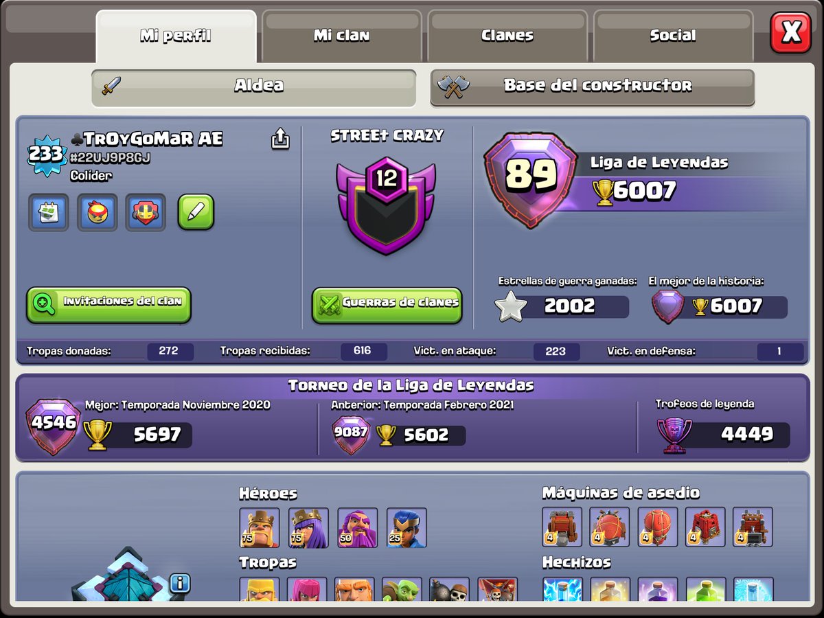 TrOyG23753511's tweet photo. Pffff Teniendo 2 defensas y lo logre llegue a 6000🐸🔥
Meta Cumplida 😎⚔️🐸🔥
@shioNwu 
@rigotorres23CoC https://t.co/JMsMdfh8zX