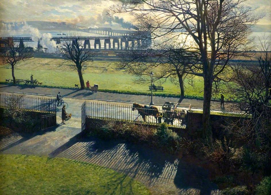 artinsociety's tweet photo. It’s easy to be lose yourself in these landscapes by 20th century Scottish artist James McIntosh Patrick ~ Glamis Village / Tay Bridge / City Garden / Stobo Kirk https://t.co/HesWJ9402G
