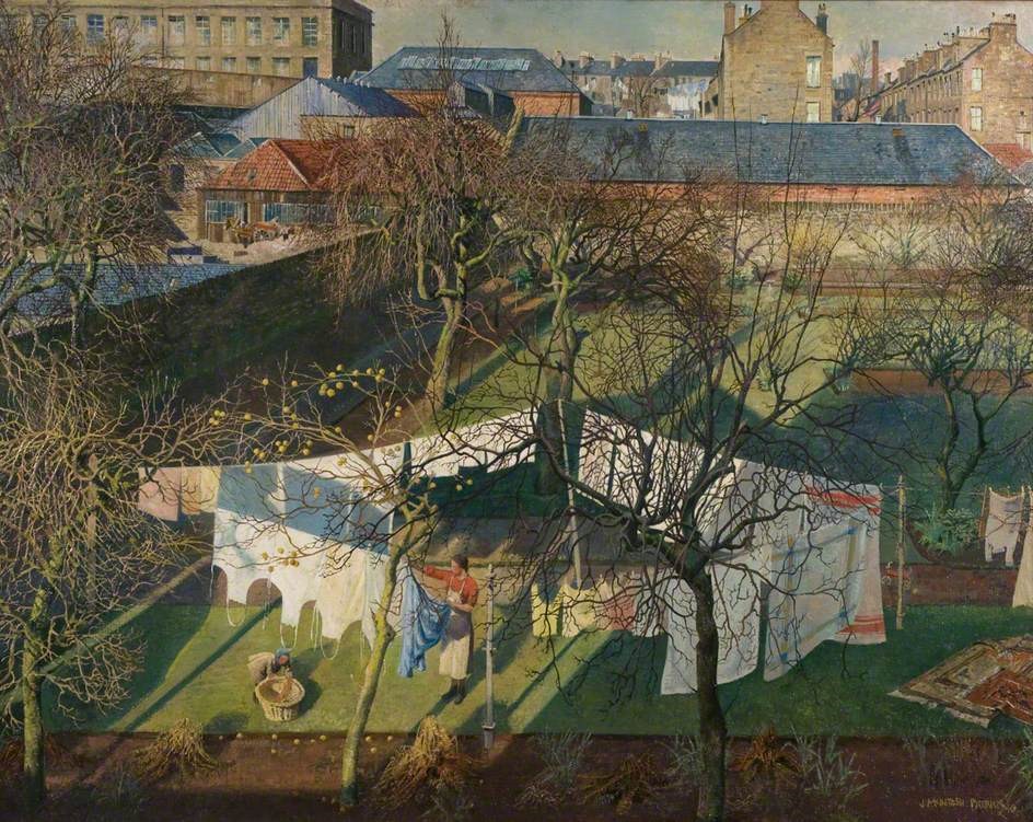 artinsociety's tweet photo. It’s easy to be lose yourself in these landscapes by 20th century Scottish artist James McIntosh Patrick ~ Glamis Village / Tay Bridge / City Garden / Stobo Kirk https://t.co/HesWJ9402G