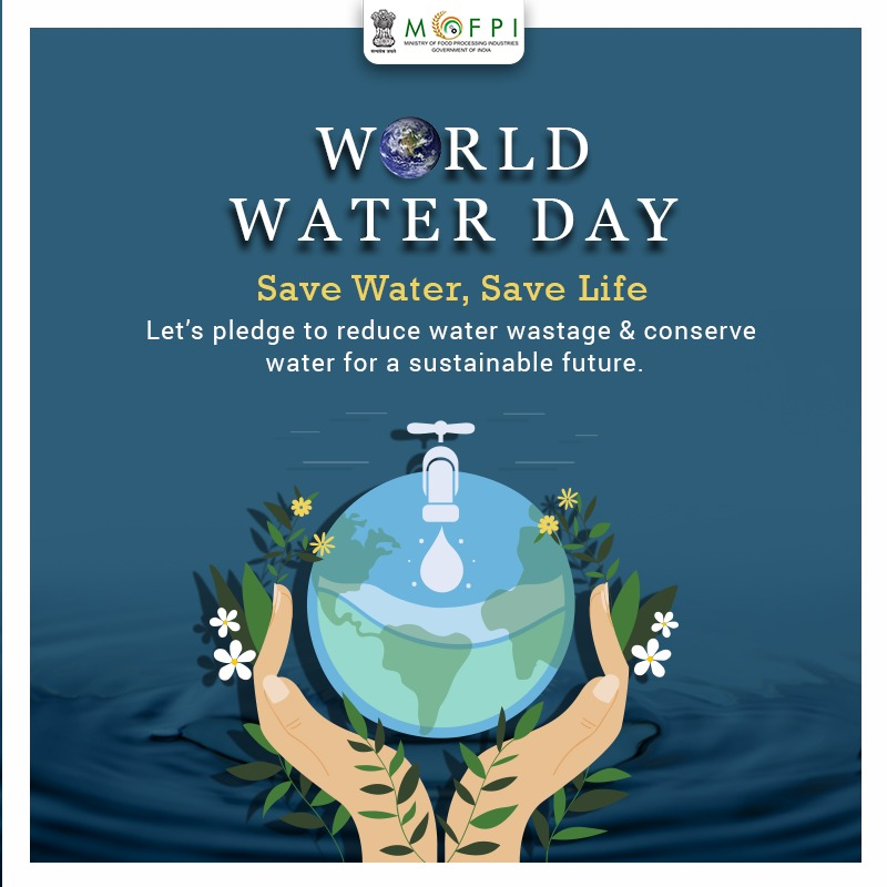 MOFPI_GOI's tweet photo. On #WorldWaterDay, let’s pledge to reduce water wastage and conserve water for a sustainable future.
Save Water, Save Life

#JalJeevanMission #JalShaktiAbhiyan https://t.co/kqRcnNn4jI