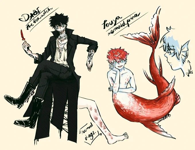 sea witch Dabi Mermaid au. #Dabi #dabihawks 