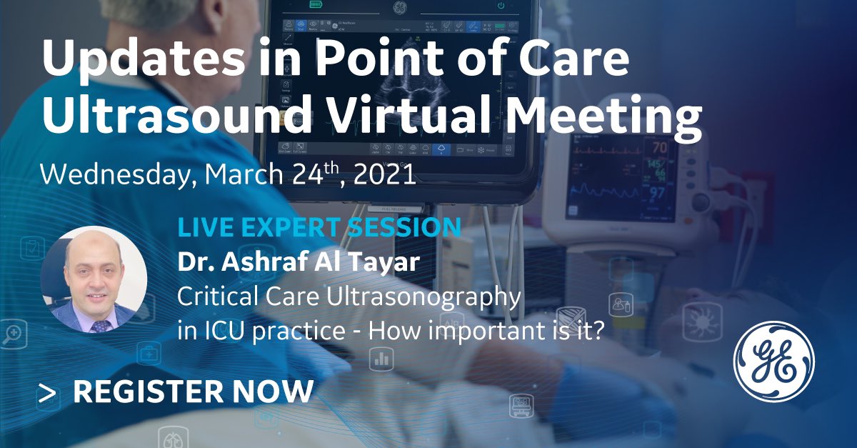 AliMousa_PoC's tweet photo. Join GE and Dr. @AlAltayar to discover the new #Venue™ Family #MadeForCriticalCare

Hear from Dr. Ashraf about the importance of #POCUS and #AI tools and how they leverage bedside ultrasound in #CriticalCare
2 days to go!
Register here: https://t.co/rxNMCjF4ZR
#COVID19 #CCE #ICU https://t.co/wi7DETvLBN