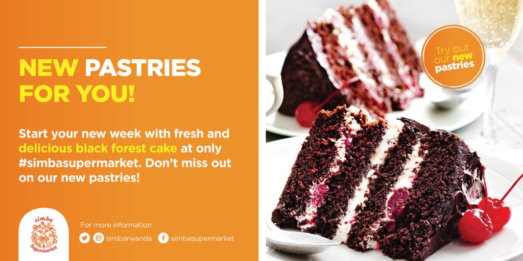 New pastries for you! Available at all branches of #simbasupermarket  #blackforestcake #pastries #simb_pastries #RwOT #Rwanda #kigali