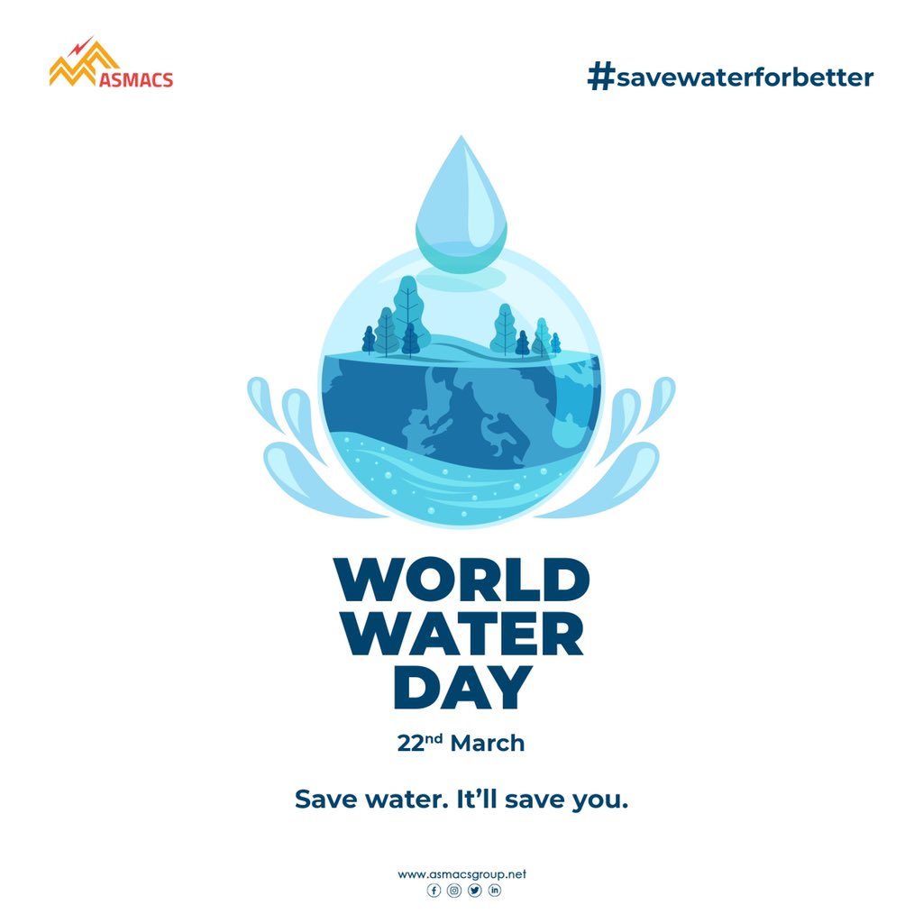 AsmacsG's tweet photo. “No water, no life. No blue, No green!” 
Save water, Save marine! 
World water day! 
.
#asmacs #asmacsskills #devloka #water #waterday #savewater #savemarine https://t.co/fCzZAuSeg5