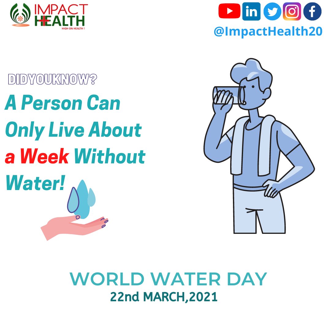 ImpactHealth20's tweet photo. #WorldWaterDay💧
Water is the substance of life ❤️
#SaveWater #SaveLives #worldwaterday2021 #healthbenefits #waterbenefits #healthybody #HighOnHealth https://t.co/wi8gcD05js