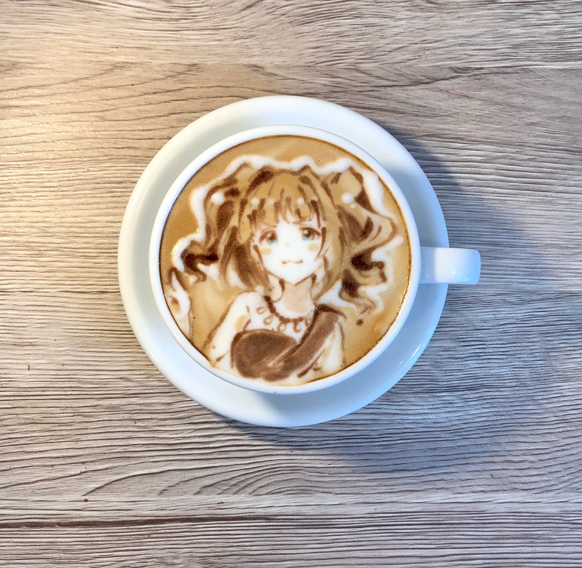 heavensmaa's tweet photo. アイドルマスターより高槻 やよいちゃんのラテアート☕️

お誕生日おめでとうございます！🎉🎊

#高槻やよい
#高槻やよい誕生祭2021
#高槻やよい生誕祭2021 https://t.co/uaKFhYpbM7