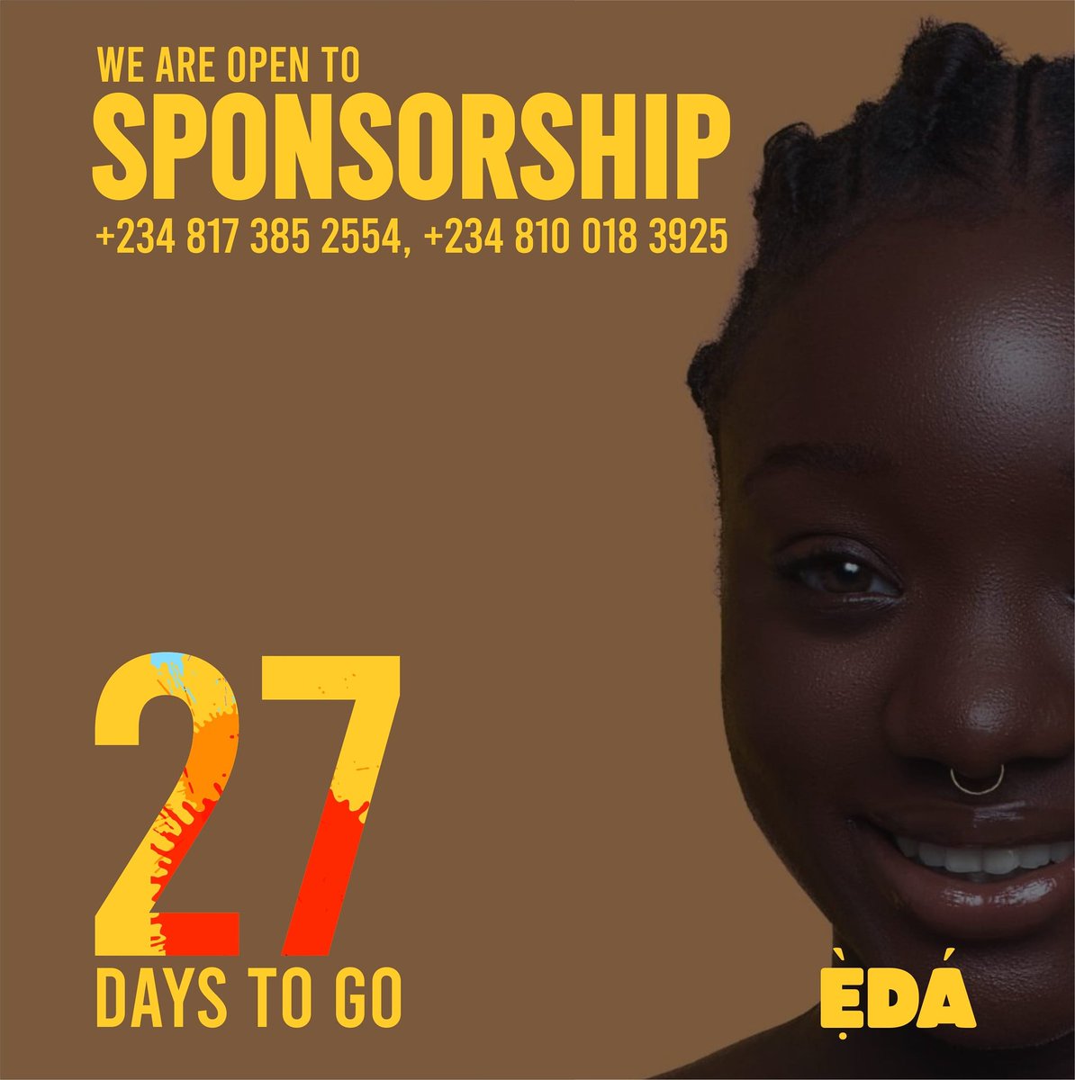 PFA_eda's tweet photo. 📌27 days to go and you are yet to get your tickets???😩😩

Èdá 
(Human Kind)

Going on stage 
📆 Sunday 18th of April,2021
🛣 Unilorin Performing Arts Theatre 
🎫 REG - 400 VIP - 1000

 🔥🔥🔥🔥🔥🔥🔥 https://t.co/cN124KRsyH