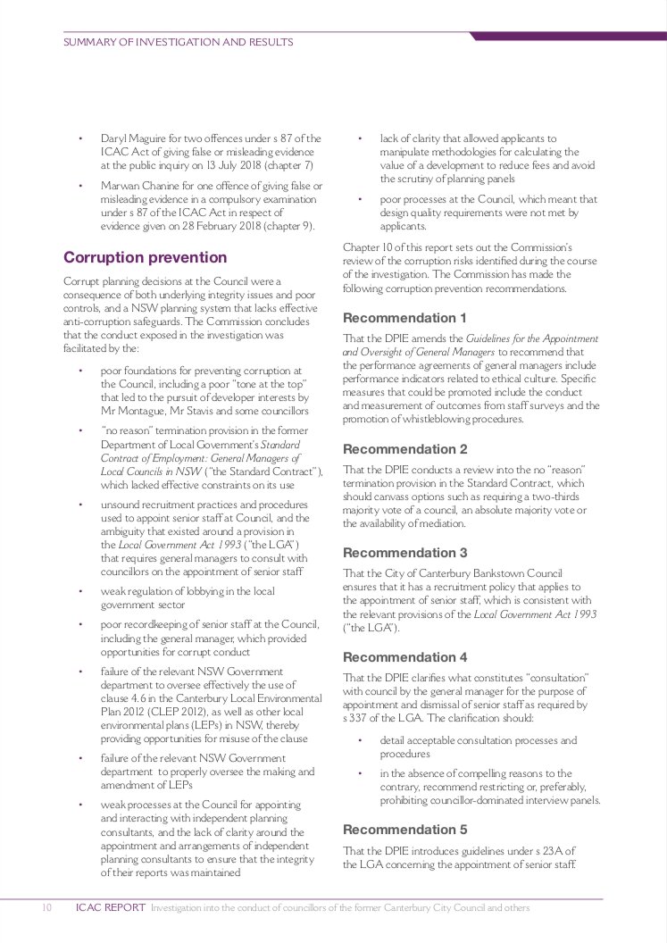 MelhuishScott's tweet photo. ICAC makes 23 Corruption Prevention Recommendations
3 Recommendations to Canterbury Council
18 Recommendations to NSW Department of Planning Industry & Environment (DPIE) @nswenviromedia
2 Recommendations to NSW Government
#ICAC
#NSWcorruption
#GladysMustGo
#DPIE
#RobStokesMP https://t.co/geoGv5reCW