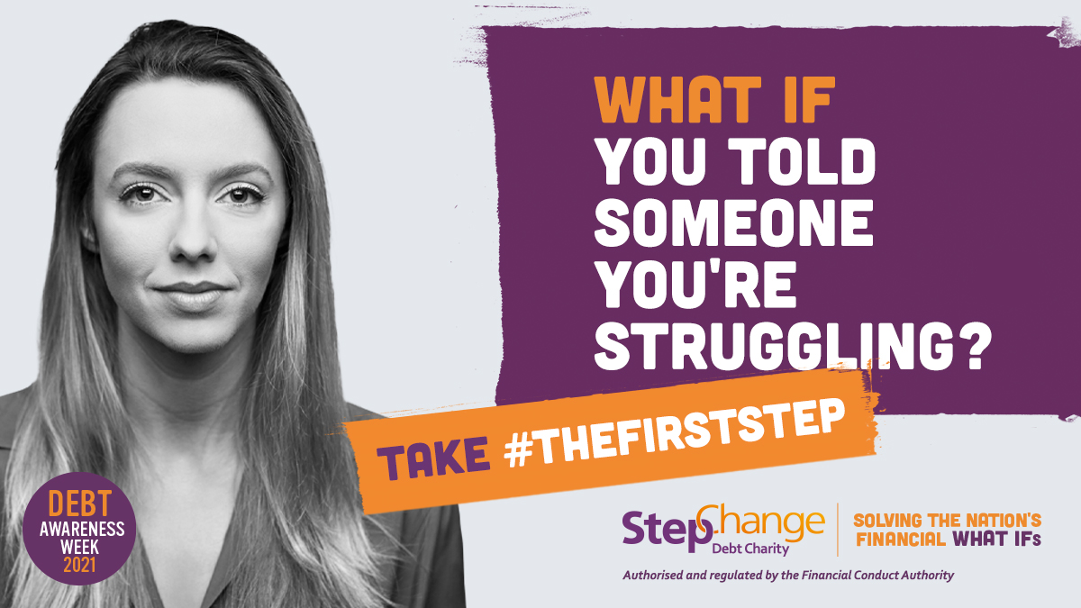 StepChange's tweet photo. In the current uncertain economic climate, awareness of free debt advice matters more than ever. 

This #DebtAwarenessWeek, we're raising awareness of free debt advice and encouraging people to take #TheFirstStep to seek support with their debts. https://t.co/GSuHvna4pC https://t.co/3gln9j8psa