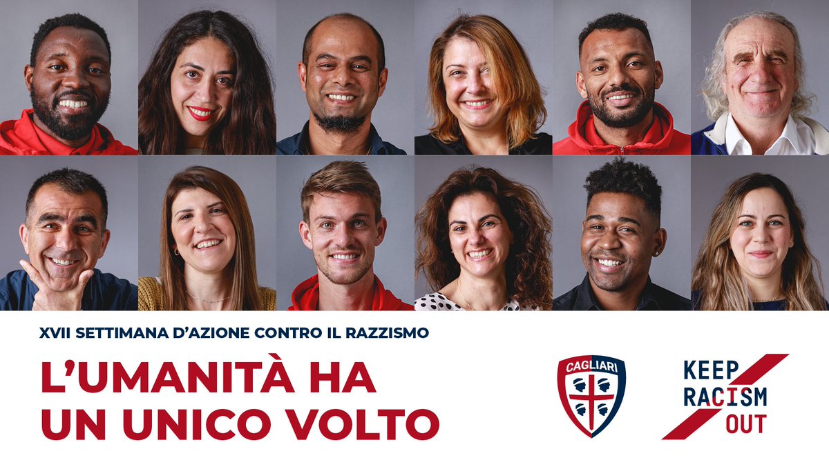 L’umanità ha un unico volto ‼️
Contro ogni forma di discriminazione 👊🏼

➡️ bit.ly/3vN6xCj

#KeepRacismOut #forzaCasteddu