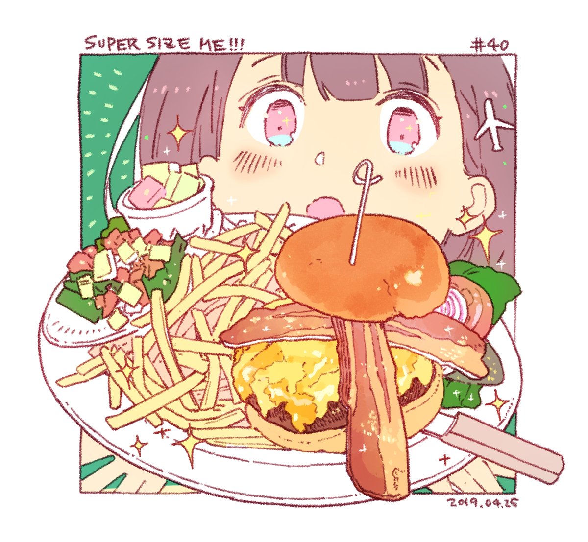 Day39-40. Next, I started traveling to the United States. During the period, honeymoon characters will appear.
American food is really huge!

アフリカ旅から今度はアメリカ旅が始まります。
アメリカ飯でっかい! 