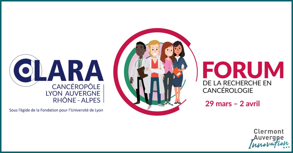 📅 J-7 avant le forum de la #recherche en #cancérologie organisé par le @canceroCLARA et ses partenaires, dont <a href="/CAI_Clermont/">Clermont Auvergne Innovation</a> !
Chercheurs, professionnels de la santé, entrepreneurs, industriels, étudiants, institutionnels… Inscrivez-vous sans  attendre 👉 forum.canceropole-clara.com/inscription-fo…