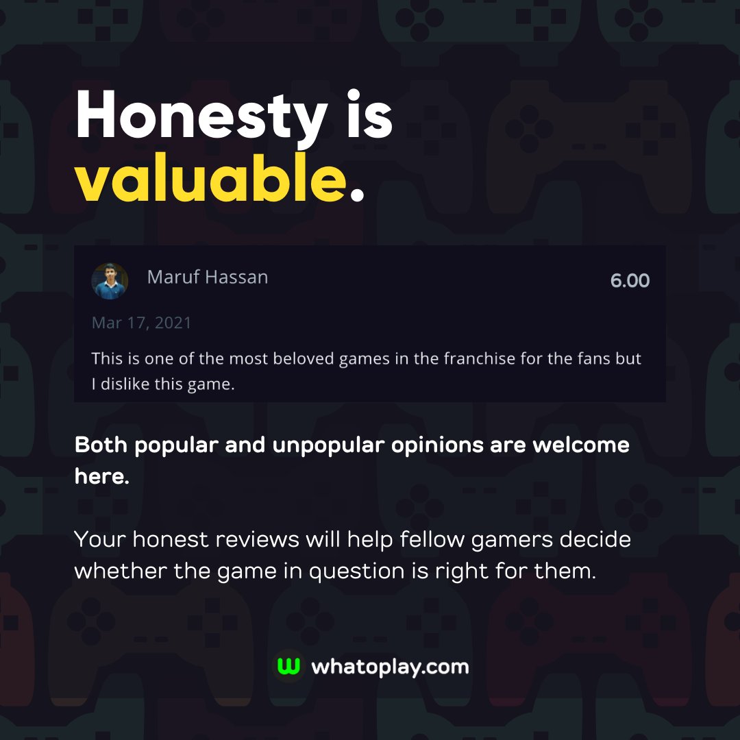 whatoplay's tweet photo. https://t.co/c9vXrkFQBb's review editor got an update. 🎉
To celebrate, here are a few of our tips on how to write a great review with examples from a few of our awesome users.
#whatoplayupdate #whatoplay #gamereview https://t.co/ww7YkHC117