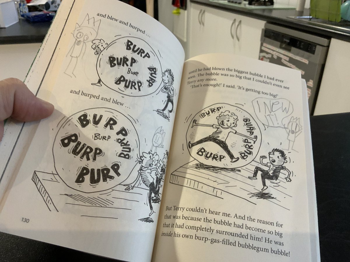 How amazing that Indy and I got to chat personally with @AndyGbooks today and that Indy got to share his illustrations where he has drawn himself into the 13-Storey Treehouse series, so he can be a part of Andy and Terry’s adventures. <a href="/MovemberAUS/">Movember Australia</a> #familyman