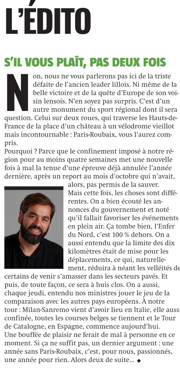 Visiblement, @Paris_Roubaix a l'air mal barré, mais si jamais ça peut aider à convaincre de l'inverse... <a href="/lavoixdessports/">La Voix des Sports</a>