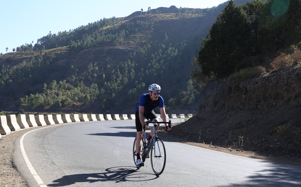 ethiocycling's tweet photo. Editor of @cyclist Pete Muir enjoying the roads of Ethiopia. Hoping to recreate days like this soon!

#MondayMotivation #ethiocycling https://t.co/BI8kbfUvq7