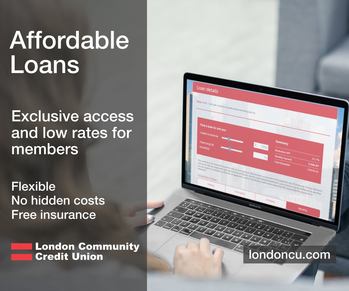You can join and borrow from the credit union with one simple application. 

We're here to help local people - a real alternative to high-cost lenders.

Fair and affordable loans starting from 9.4% APR.  Apply online or in branch.

londoncu.com/loans/