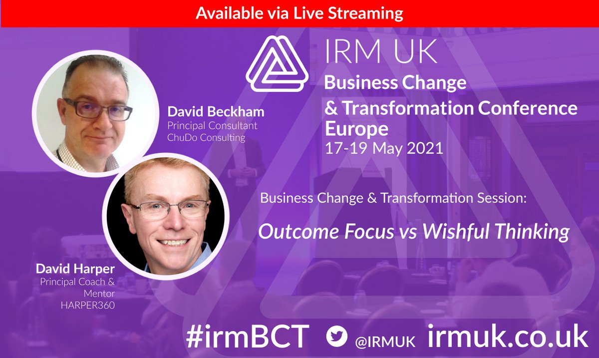 David Beckham and Dave Harper share personal ‘war stories’ and unpack the pivotal relationships in a #BusinessChange project. Join us for #irmBCT
View more: ow.ly/6wuK50E234R