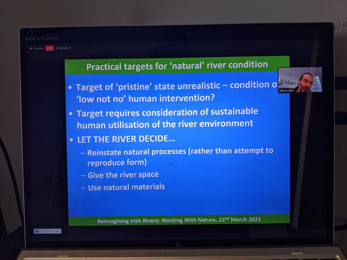 BOMaoileoin's tweet image. Cool presentation by Hamish Moir of @cbecUK as part of the 'Reimagining Irish Rivers' online conference. 

Reinstating #naturalprocesses is a hugely important element of river restoration works that aim to bring 'natural' rivers back to life #irishrivers #workingwithnature