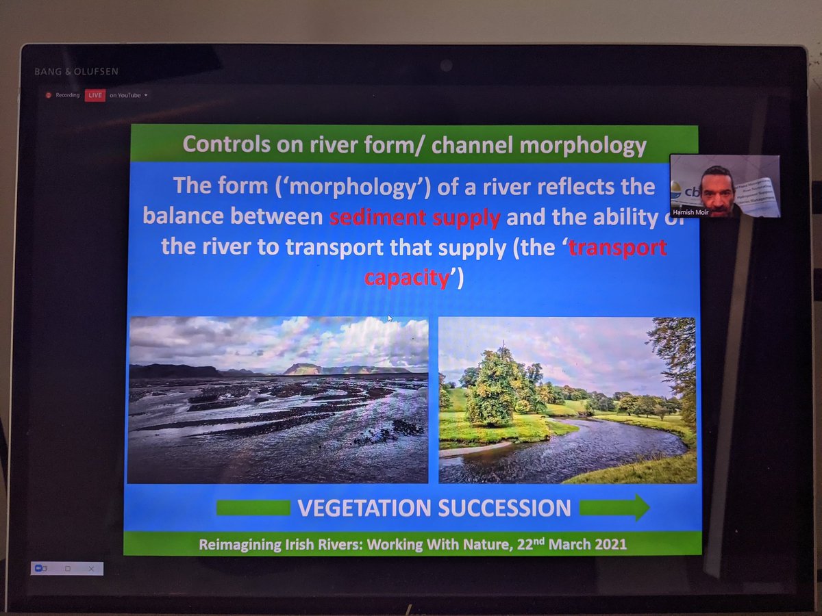 BOMaoileoin's tweet image. Cool presentation by Hamish Moir of @cbecUK as part of the 'Reimagining Irish Rivers' online conference. 

Reinstating #naturalprocesses is a hugely important element of river restoration works that aim to bring 'natural' rivers back to life #irishrivers #workingwithnature