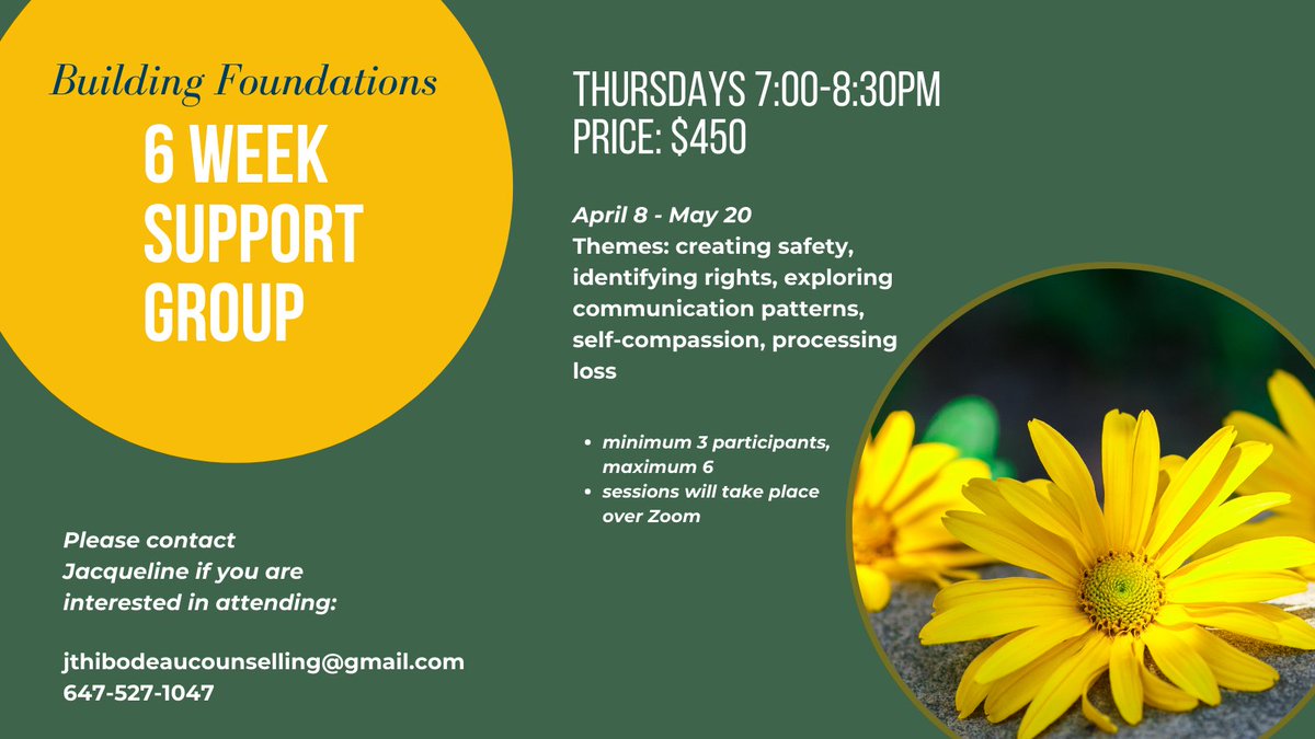 jtchealing's tweet photo. Register now for Building Foundations 6-Week Support group - April 8 to May 20. https://t.co/lwha7RBuM1