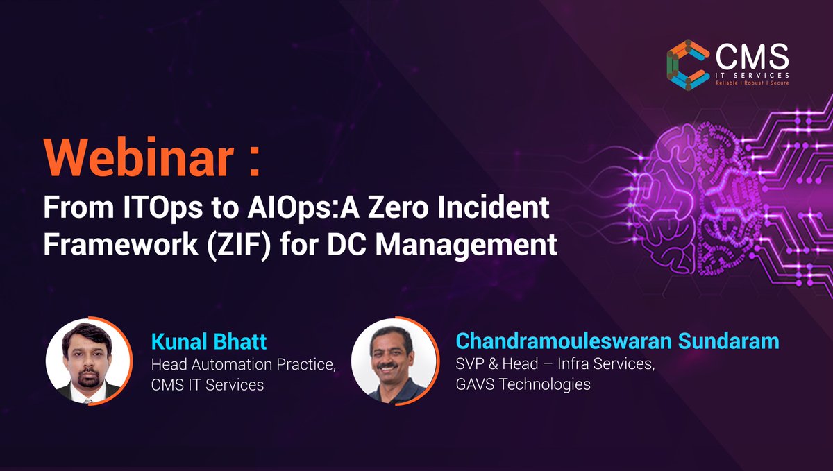 cmsitservices's tweet photo. Achieve a #ZeroIncident Enterprise goal and self-remediate problems by predicting incidents, potential outages and capacity needs.
Watch Full Video: https://t.co/UbOUSD9Dya
#enterprise #technology #innovation #management #itops #aiops #business https://t.co/lyJgtNHPaR