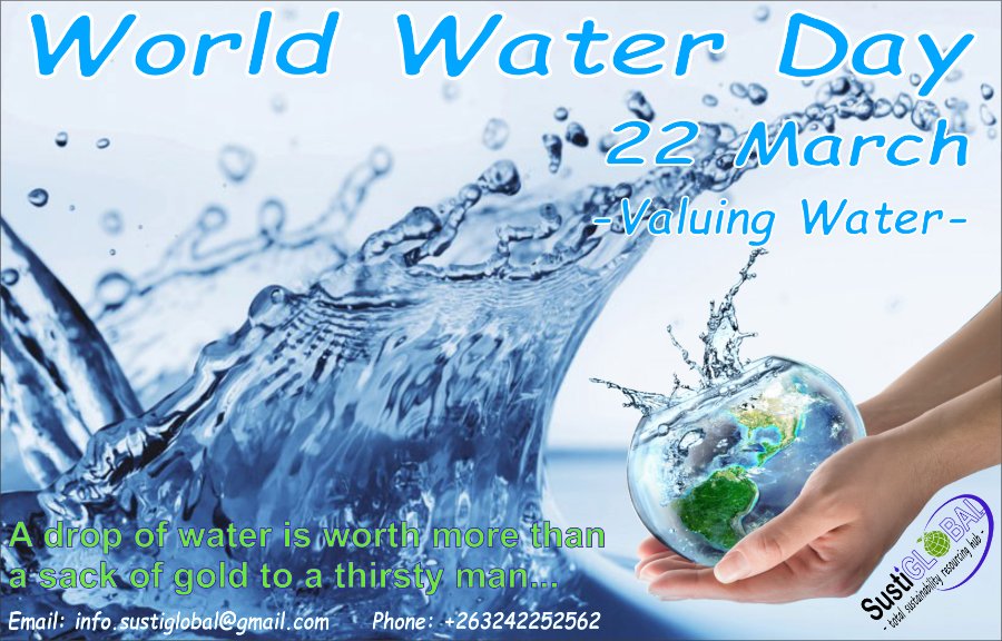 Let's celebrate this day together fully knowing that a drop of water is worth more than a sack of gold. @thegreenseat <a href="/EMAeep/">E.M.A</a> <a href="/official_MOEPD/">Ministry Of Energy And Power Development</a> <a href="/UNEP/">UN Environment Programme</a> @METHI_Zimbabwe <a href="/mutasaolie/">Oliver Mutasa</a>