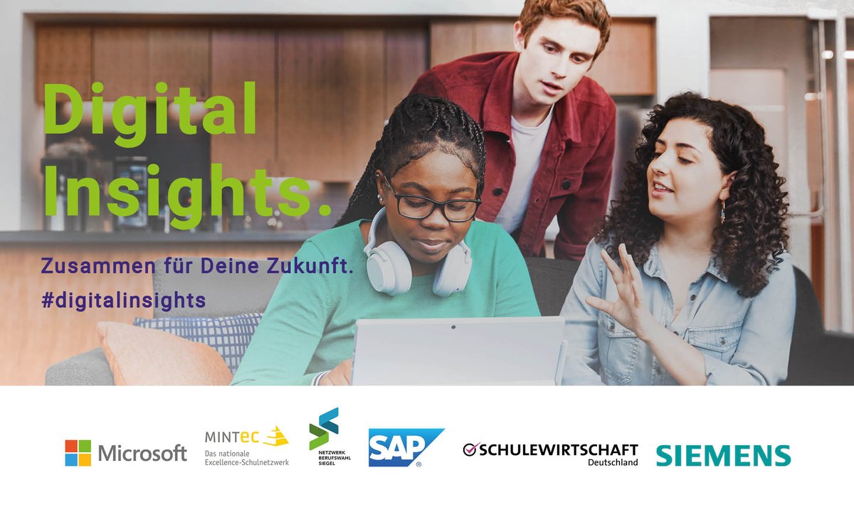 Morgen geht's los: Digital Insights. Zusammen für Deine Zukunft. An 3 Tagen öffnen Microsoft, SAP und Siemens ihre virtuellen Türen. Wir freuen uns riesig auf den Austausch rund um #Tech, #IT und #Nachhaltigkeit. Mehr Infos👉mint-ec.de/digital-insigh… #DigitalInsights #MINT #Tech