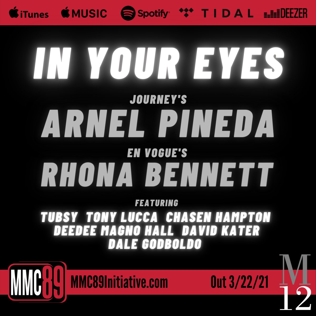 OUT NOW!! “In Your Eyes” (MMC’89 Version) w/ <a href="/missRnB/">Rhona Bennett</a> <a href="/arnelpineda/">Arnel Pineda</a> feat. <a href="/Chasen_Hampton/">Chasen Hampton</a> <a href="/luccadoes/">Tony Lucca</a> <a href="/DeedeeMagnoHall/">Deedee Magno Hall</a> <a href="/DaleGodboldo/">Dale Godboldo</a> <a href="/tubsy_dholki/">Bhupinder Kullar</a> &amp; #DavidKater

Stream + download: mmc89.ffm.to/InYourEyes 

#AlwaysInTheClub #MMC89 #NewClassic