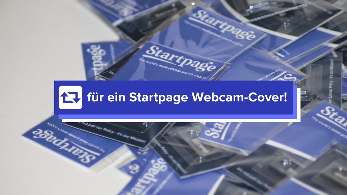 Mit Startpage suchst du anonym - und damit das auch so bleibt, haben wir ein kleines Dankeschön für euch!
Die ersten 100 Leute, die diesen Post retweeten und uns folgen, bekommen dieses praktische Webcam-Cover 📷👀✋
Mitmachen kann jeder mit Wohnsitz in 🇩🇪 , 🇦🇹 und 🇨🇭
