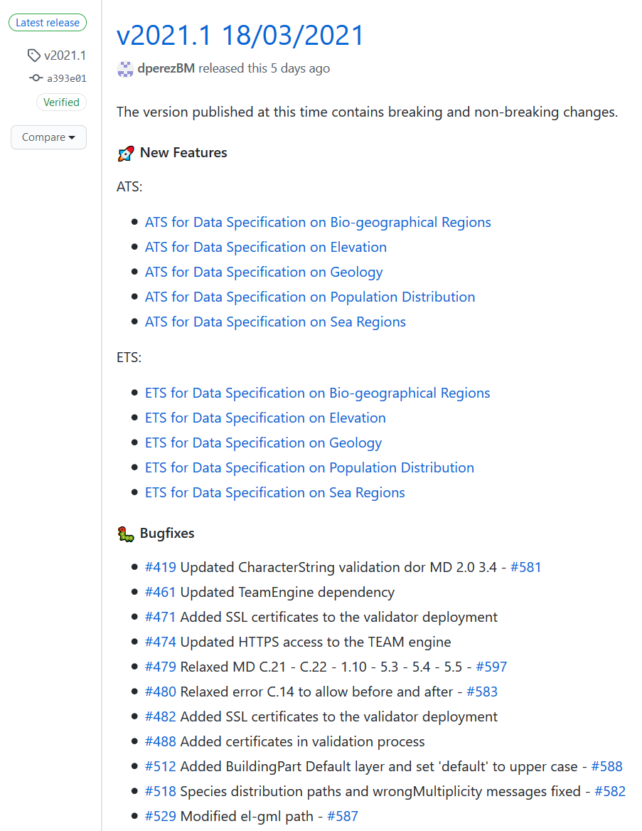MarcoMinghini's tweet photo. The @INSPIRE_EU team is happy to announce the v.2021.1 release of the INSPIRE Reference Validator.
It adds new tests for 5 data themes (Bio-geographical Regions, Elevation, Geology, Population Distribution & Sea Regions) & several bug fixes!
Changelog: https://t.co/CxxGNyUdRm https://t.co/soD5cAp0kP