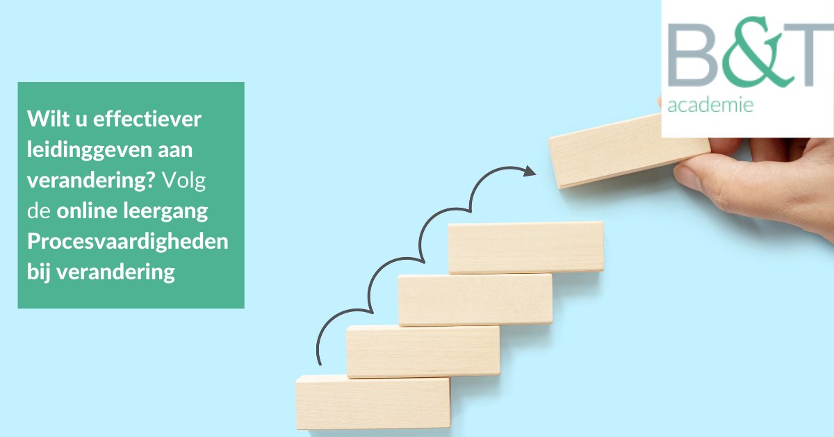 Bent u (eindverantwoordelijk) schoolleider en wilt u effectiever leidinggeven aan verandering? De online leergang 'Procesvaardigheden bij verandering' biedt uitkomst. 
Deze online leergang start op 15 april. Schrijf snel in! 
vbent.org/wat-we-doen/ac…
#onderwijs
#verandermanagement