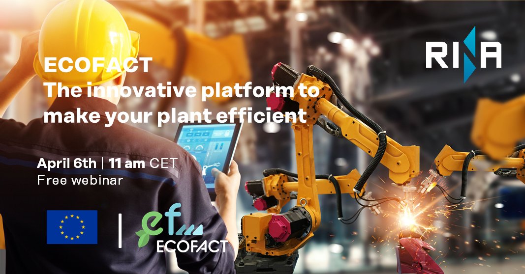 RINA1861 (@rina1861) on Twitter photo The #energyperformance of production systems represents a key challenge for the #manufacturing industry. In order to meet it, <a href="/Ecofact_Project/">ECOFACT Project</a> is developing an innovative energy factory management platform. Join this webinar to learn more ➡️ attendee.gotowebinar.com/register/77443…
#MakeItRINA The #energyperformance of production systems represents a key challenge for the #manufacturing industry. In order to meet it, <a href="/Ecofact_Project/">ECOFACT Project</a> is developing an innovative energy factory management platform. Join this webinar to learn more ➡️ attendee.gotowebinar.com/register/77443…
#MakeItRINA