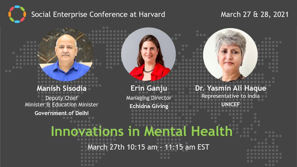 How will the world build emotional resilience to overcome COVID-19? 

To know join our co-founder Richa Gupta in conversation with <a href="/msisodia/">Manish Sisodia</a> , <a href="/DrYasminAHaque/">Dr. Yasmin Ali Haque</a> , and Erin Ganju <a href="/EchidnaGiving/">Echidna Giving</a> on March 27.

 <a href="/HBSSEI/">HBS SocialEnterprise</a> <a href="/Kennedy_School/">Harvard Kennedy School</a> 

Register to join us at bit.ly/3qqri2Z